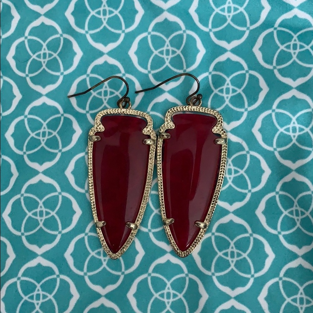 Kendra Scott Maroon Skylar Arrow Earrings